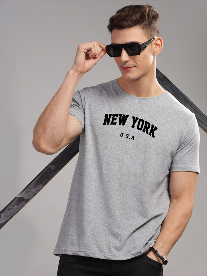 ADRO Men Typography Printed Raw Edge T-shirt