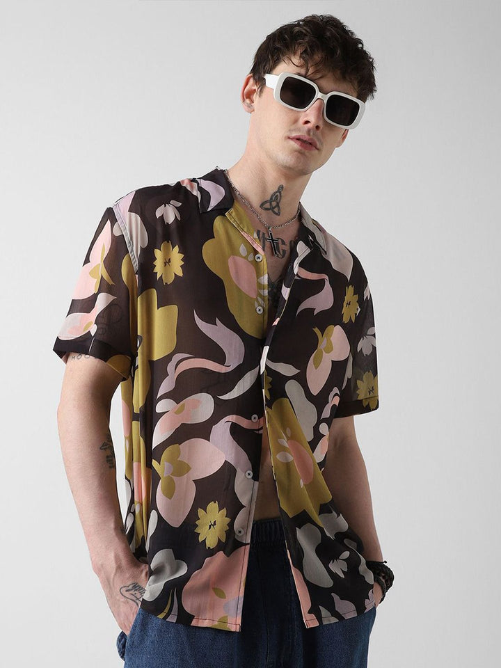 VASTRADO Men Classic Floral Printed Oversized Casual Shirt