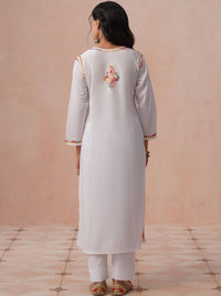 House of Chikankari Women Ethnic Motifs Embroidered Thread Work Kurta