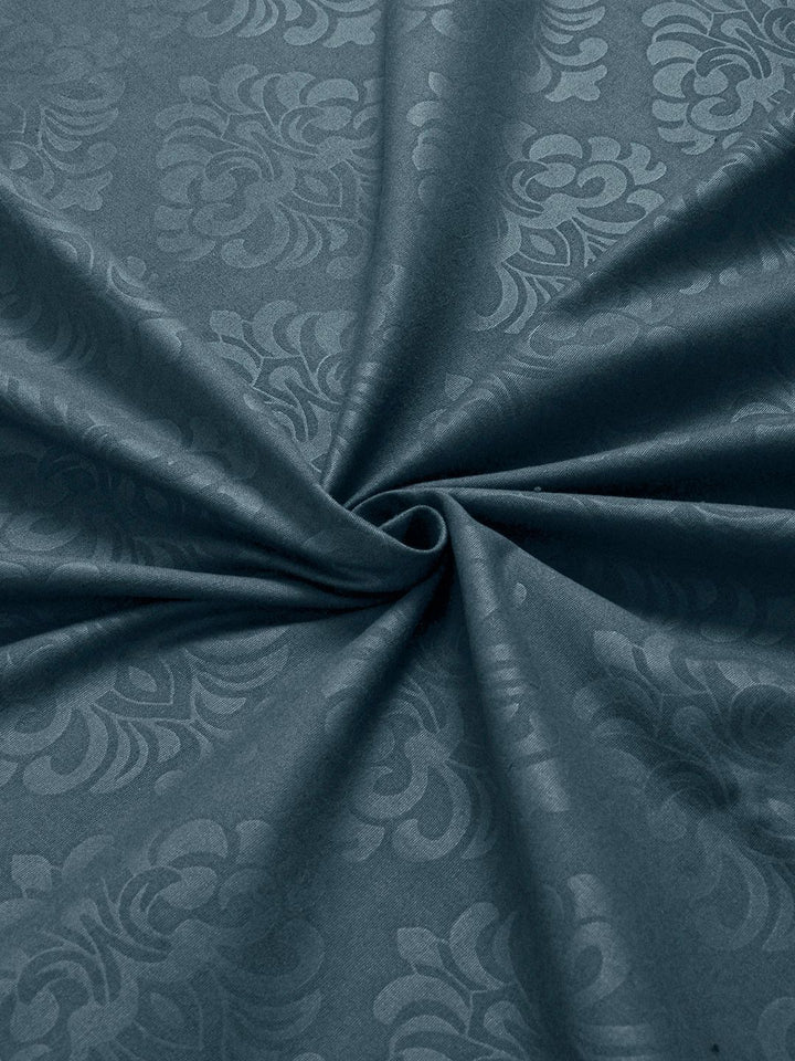 KLOTTHE Blue Embossed Fitted 300 TC Single Bedsheet With Pillow Cover- 2.25 m x 1.5 m
