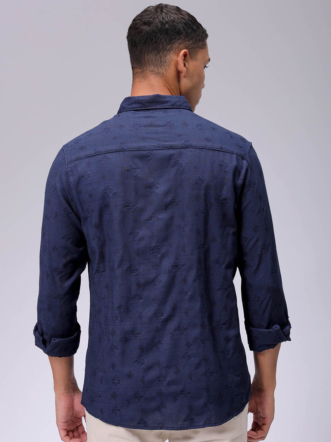 The Indian Garage Co Men Regular Fit Dobby Textured Resortwear Shirt