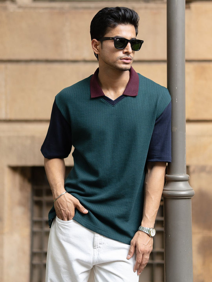 T-shirt kolar Powerlook Men Reka bentuk Polo