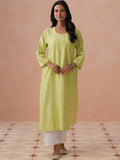 Rumah Wanita Chikankari Motif Etnik Sulam Benang Kerja Kurta