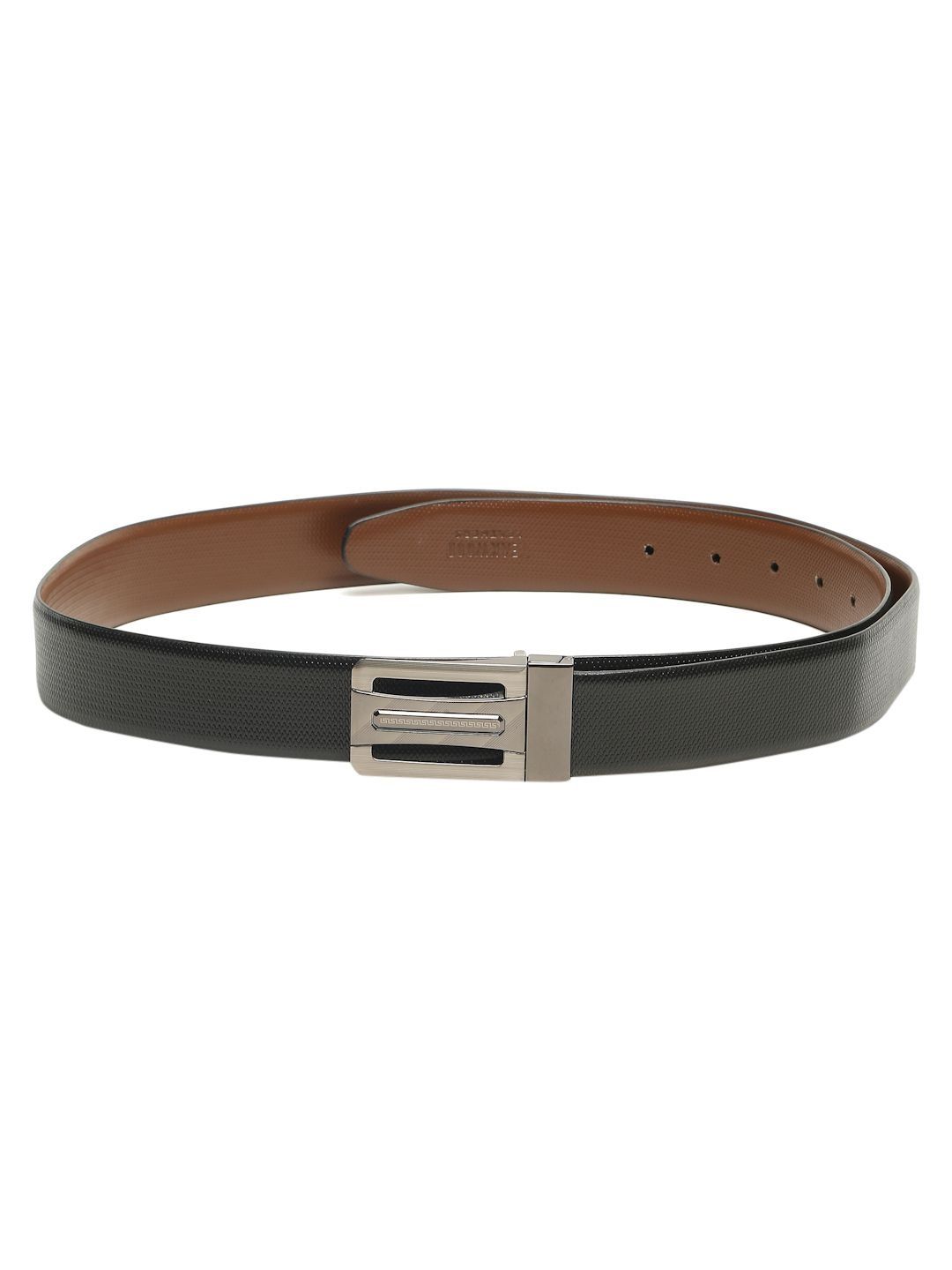 Teakwood Leathers Men Textured Leather Reversible Belt