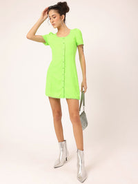 DressBerry Vibrant Essence Dobby Detail A-Line Mini Dress