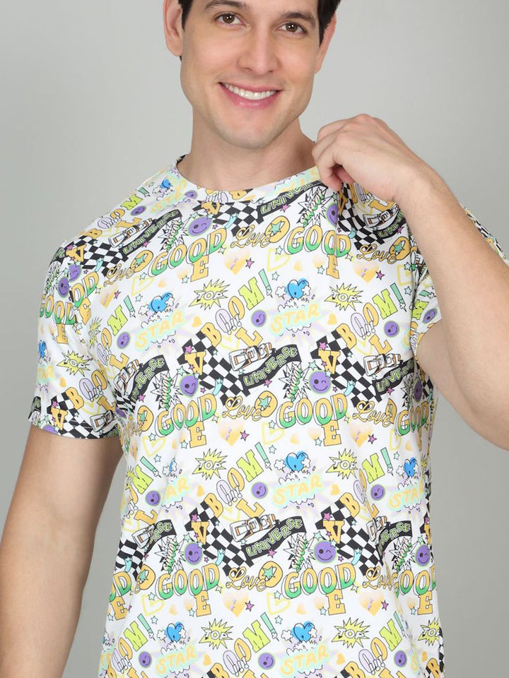Sweet Dreams Men Graphic Printed Night suit