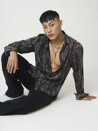 VASTRADO Men Classic Spread Collar Abstract Printed Slim Fit Casual Shirt