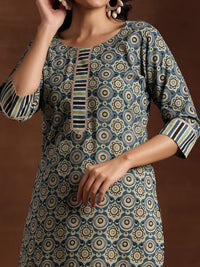Libas Ethnic Motifs Printed Gotta Patti Pure Cotton Kurta with Trousers & Dupatta