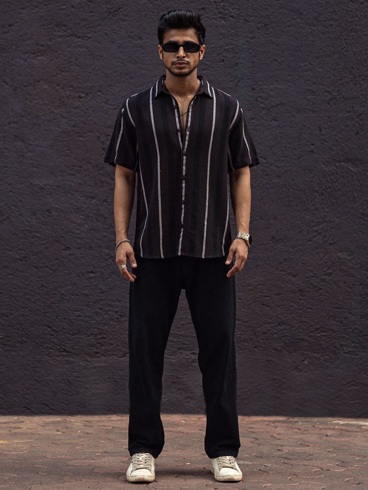 Powerlook Men Vertical Stripes Opaque Casual Shirt