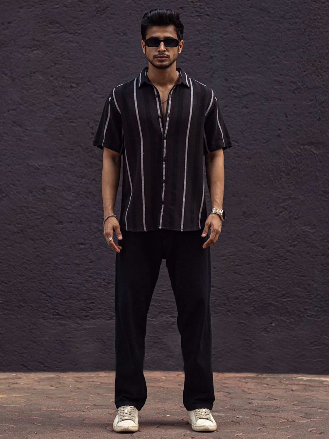 Powerlook Men Vertical Stripes Opaque Casual Shirt