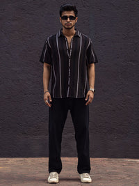 Powerlook Men Vertical Stripes Opaque Casual Shirt