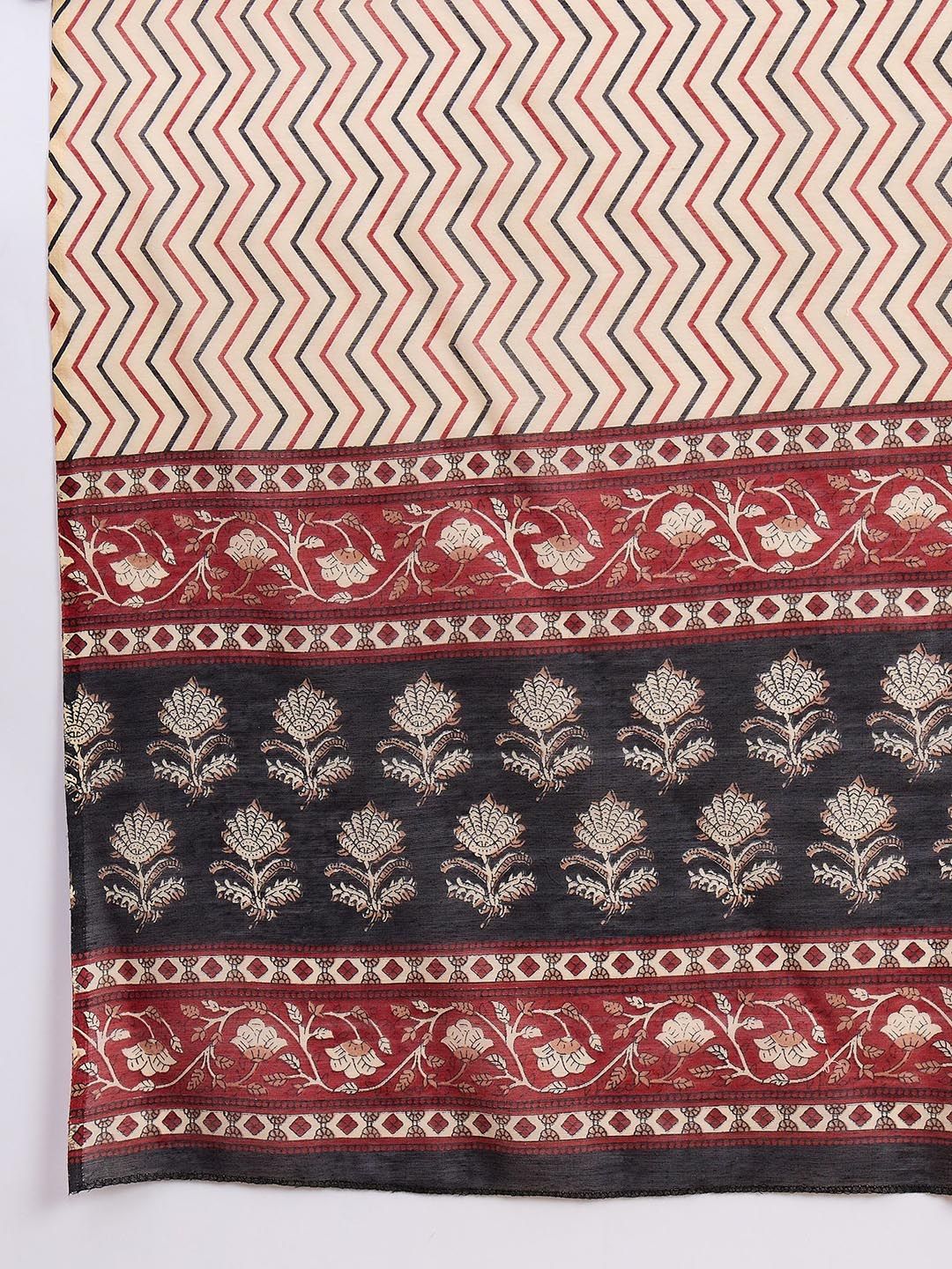 KALINI Women Floral Printed Regular Kurta with Trousers & With Dupatta