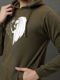 ADRO Men Graphic Printed Hooded Pullover Sweatshirt