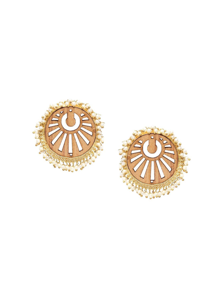 Anouk Gold-Plated Artificial Beaded Contemporary Drop Earrings
