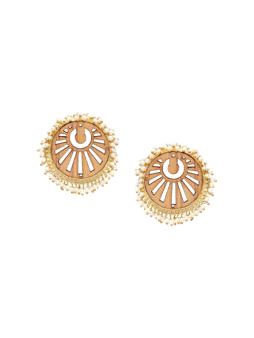 Anouk Gold-Plated Artificial Beaded Contemporary Drop Earrings