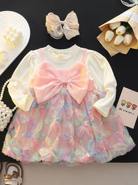 YK Girls Pack of 2 Floral Self Design  Pinafore Dress