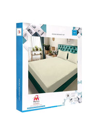 Myntra Elegant Homes Cream Striped 300 TC King Cadar Katil Double dengan 2 Sarung Bantal