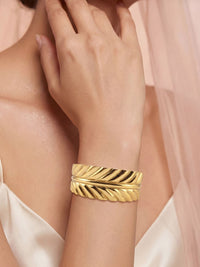 VOGUE PANASH Women Brass Gold-Plated Cuff Bracelet