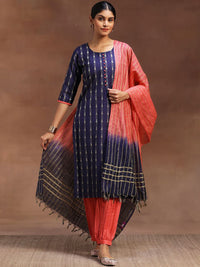 Libas Ethnic Motifs Woven Design Straight Kurta with Salwar & Dupatta