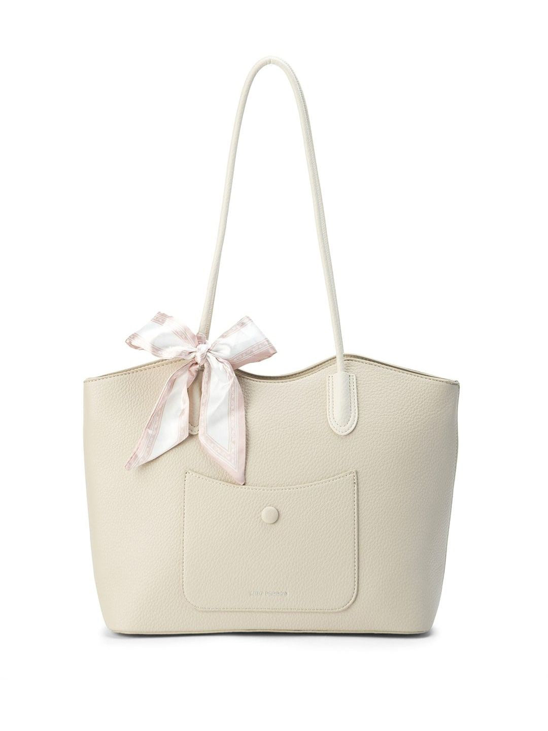 Lino Perros Colourblocked Oversized Bucket Tote Bag with Bow Detail