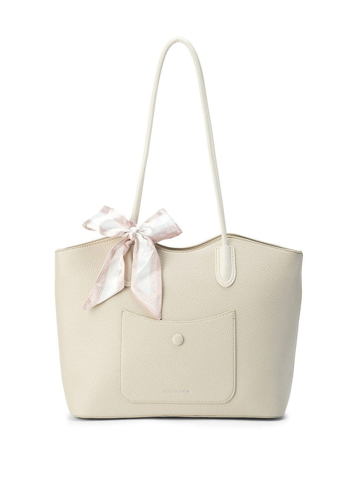 Lino Perros Colourblocked Oversized Bucket Tote Bag with Bow Detail