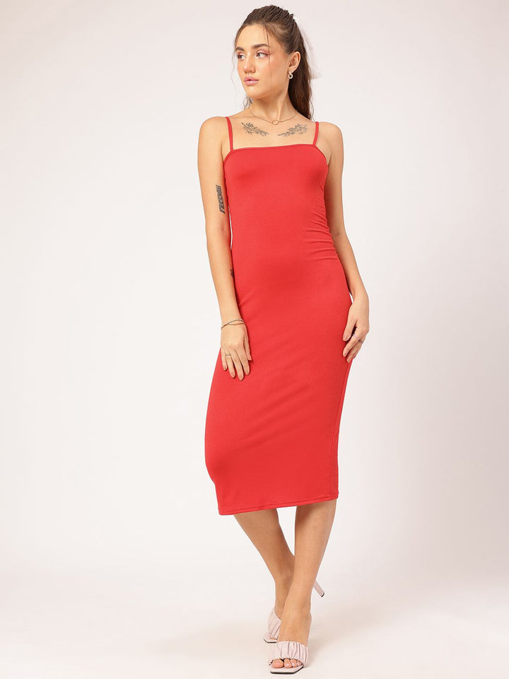 DressBerry Flirty Fusion Shoulder Straps Bodycon Midi Dress