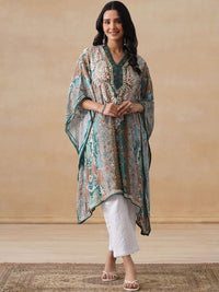 House of Chikankari Women Printed Chikankari Crepe Kurta