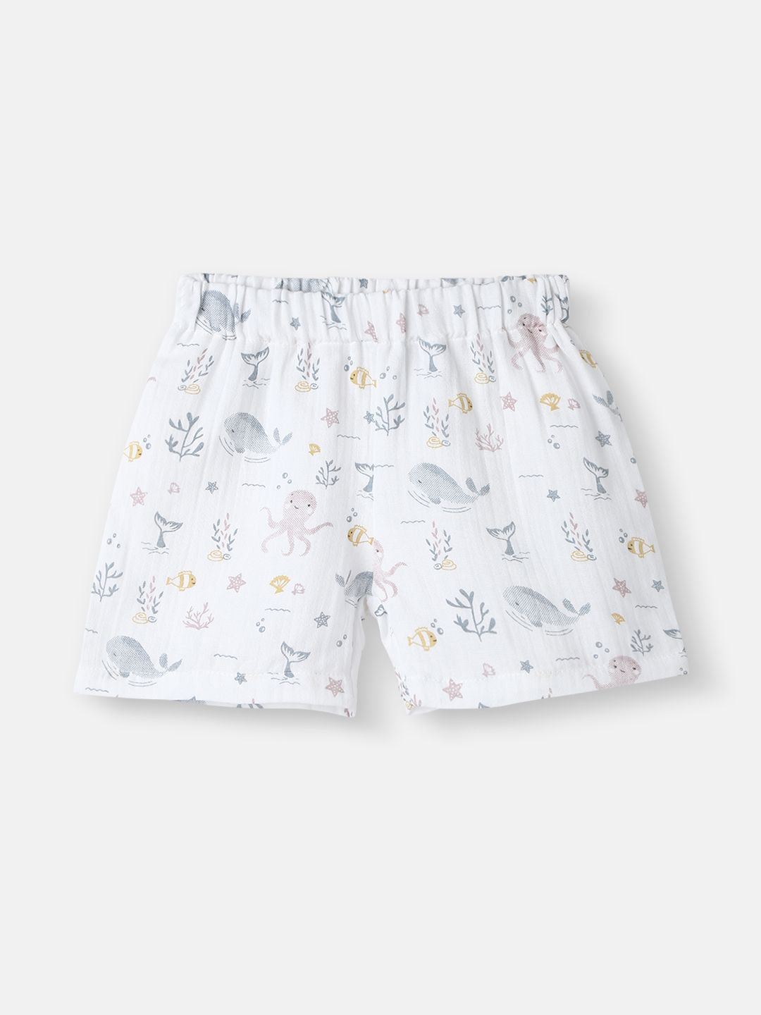 Nauti Nati Boys Printed Pure Cotton Jhabla With Shorts
