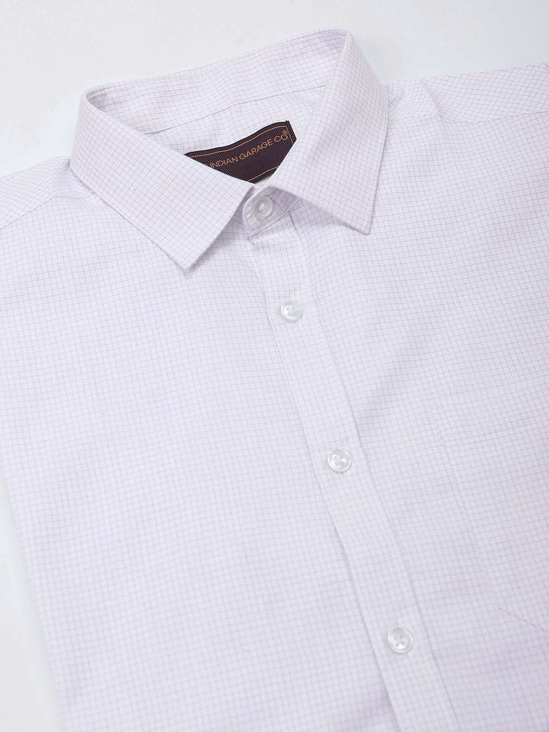 The Indian Garage Co. X Luxe Men Spread Collar Micro Checked Slim Fit Formal Shirt