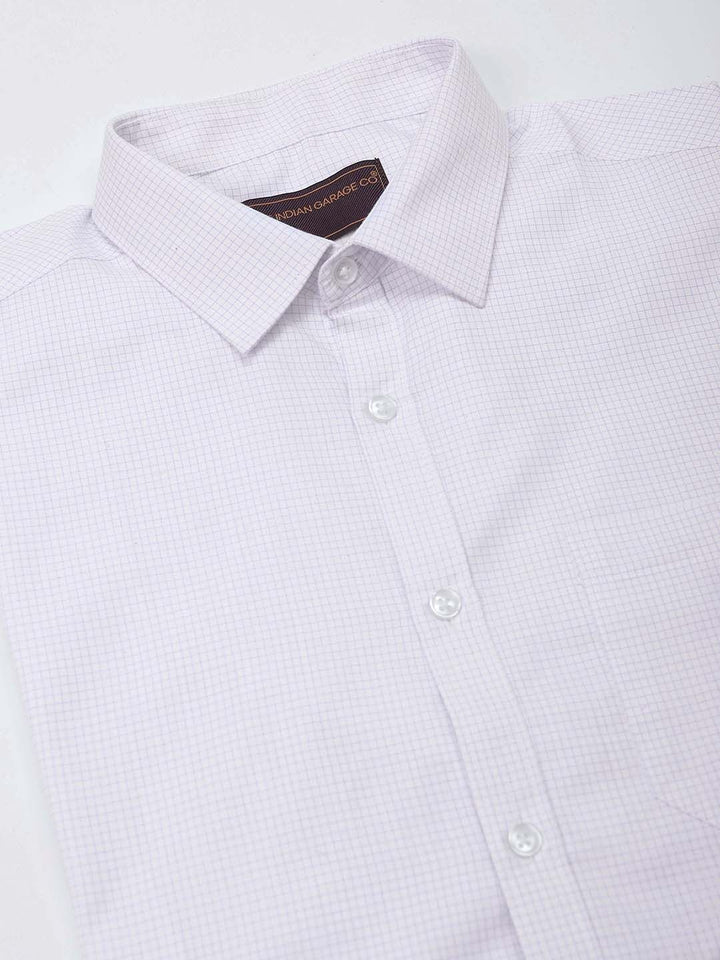 The Indian Garage Co. X Luxe Men Spread Collar Micro Checked Slim Fit Formal Shirt