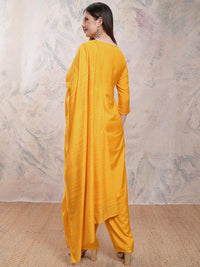 Vishudh Ethnic Motifs Printed Straight Kurta With Trousers & Dupatta