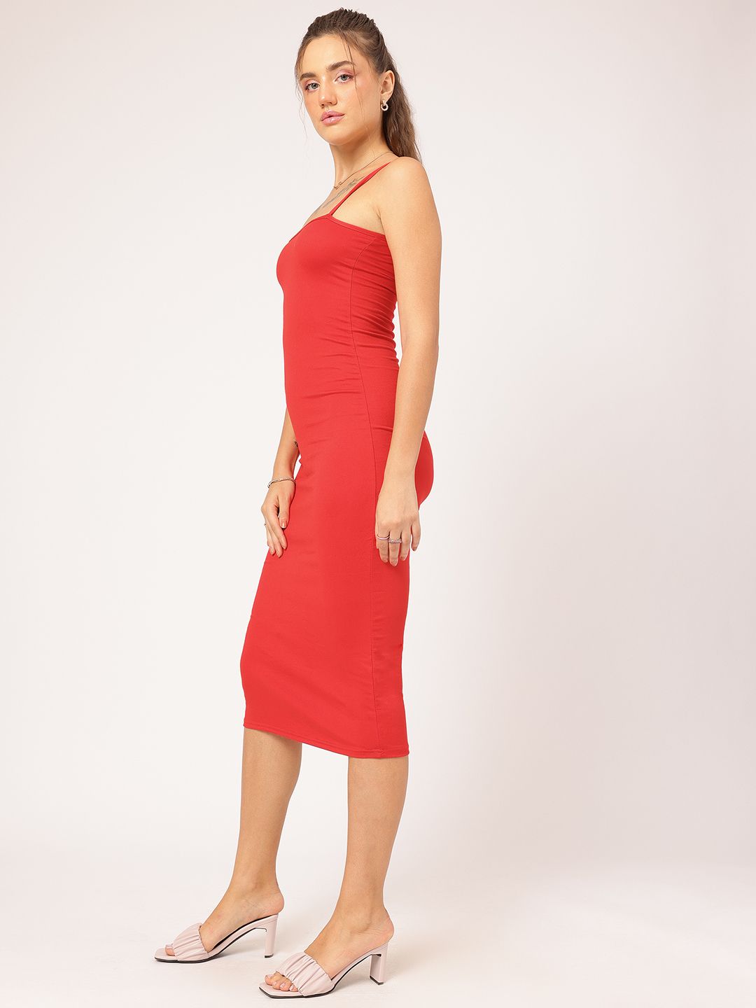 DressBerry Flirty Fusion Shoulder Straps Bodycon Midi Dress