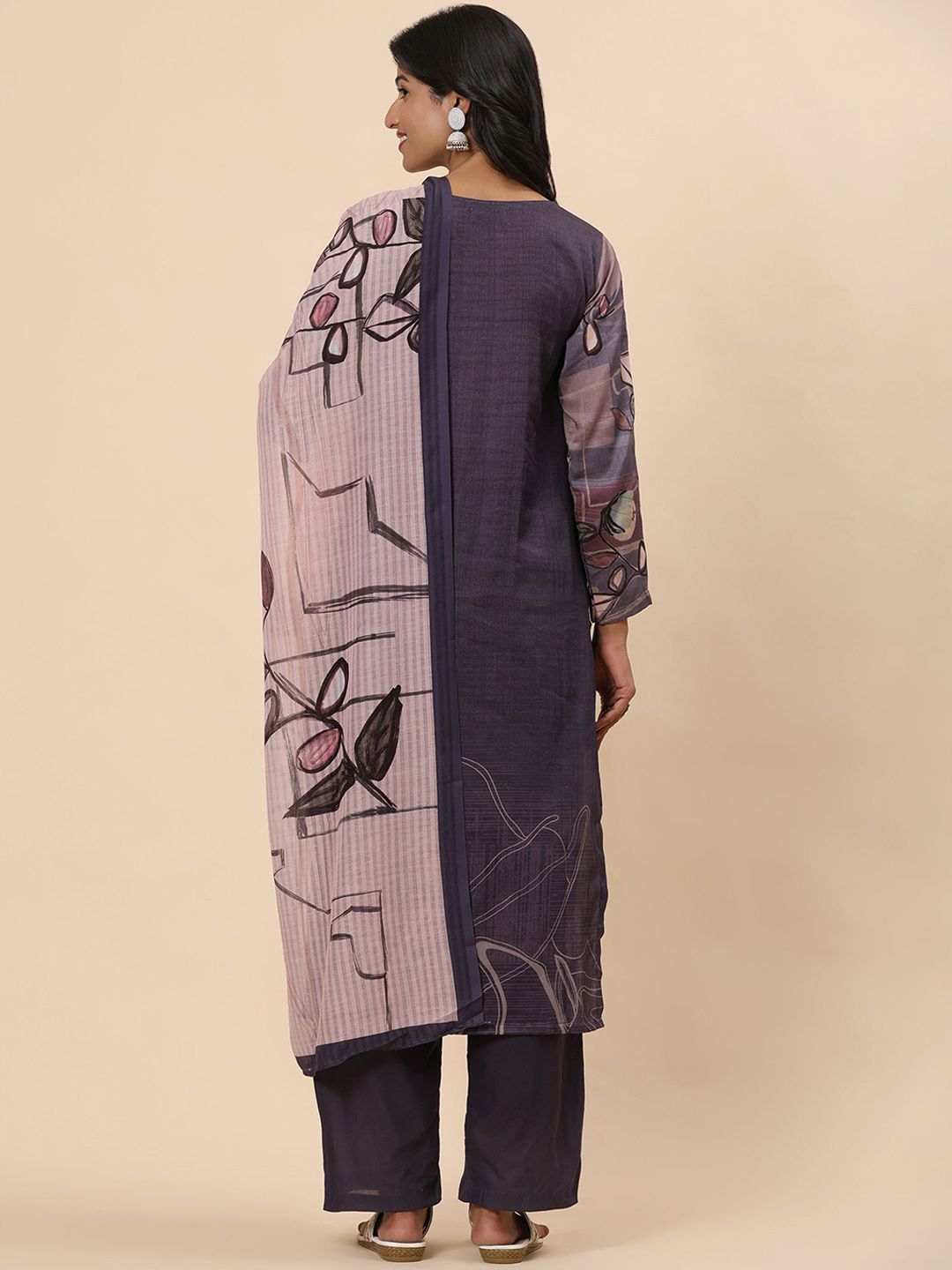 Mamicha Women Printed Regular Pure Cotton Kurta with Trousers & With Dupatta