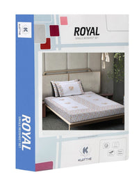 KLOTTHE White Floral Pure Cotton 400 TC Double Superfine Bedsheet with 2 Pillow Covers-89 x 59 inches