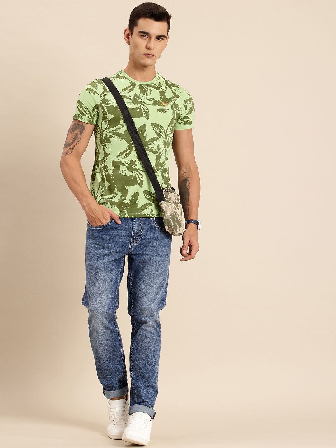 Being Human Floral Printed Pure Cotton T-shirt