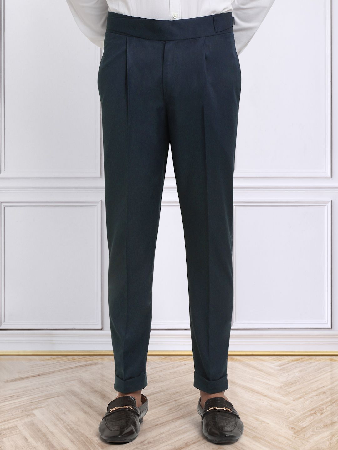 KLOTTHE Men Cotton Rich Slim Fit Formal Trousers