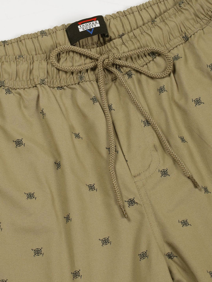 Thomas Scott Men Pure Cotton Printed Smart Slim Fit Easy Wash Jogger