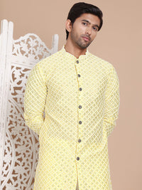 Jompers Men Embroidered Regular Sequinned Kurta with Pyjamas