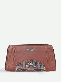 ZOUK Women Royal Indian Peacock Motif Arika Zipper Wallet