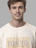 ADRO Typography Printed Round Neck Cotton T-shirt