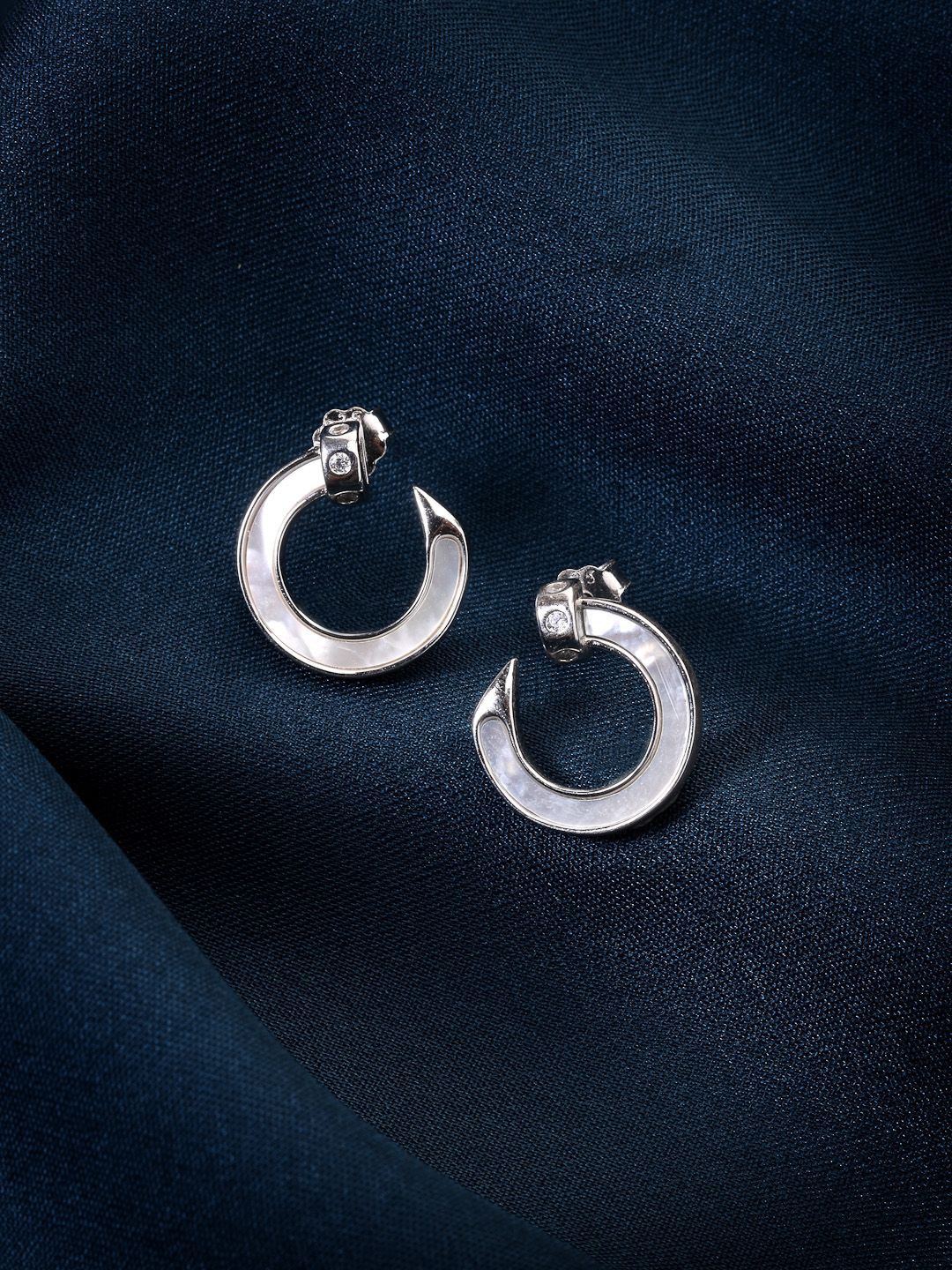 PANASH 925 Sterling Silver Bersalut Rhodium Anting-anting Ibu Mutiara