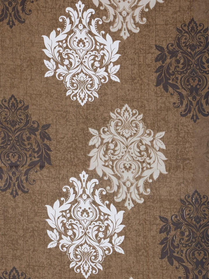 KLOTTHE Brown Floral Cotton Single Bedsheets