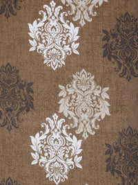 KLOTTHE Brown Floral Cotton Single Bedsheets