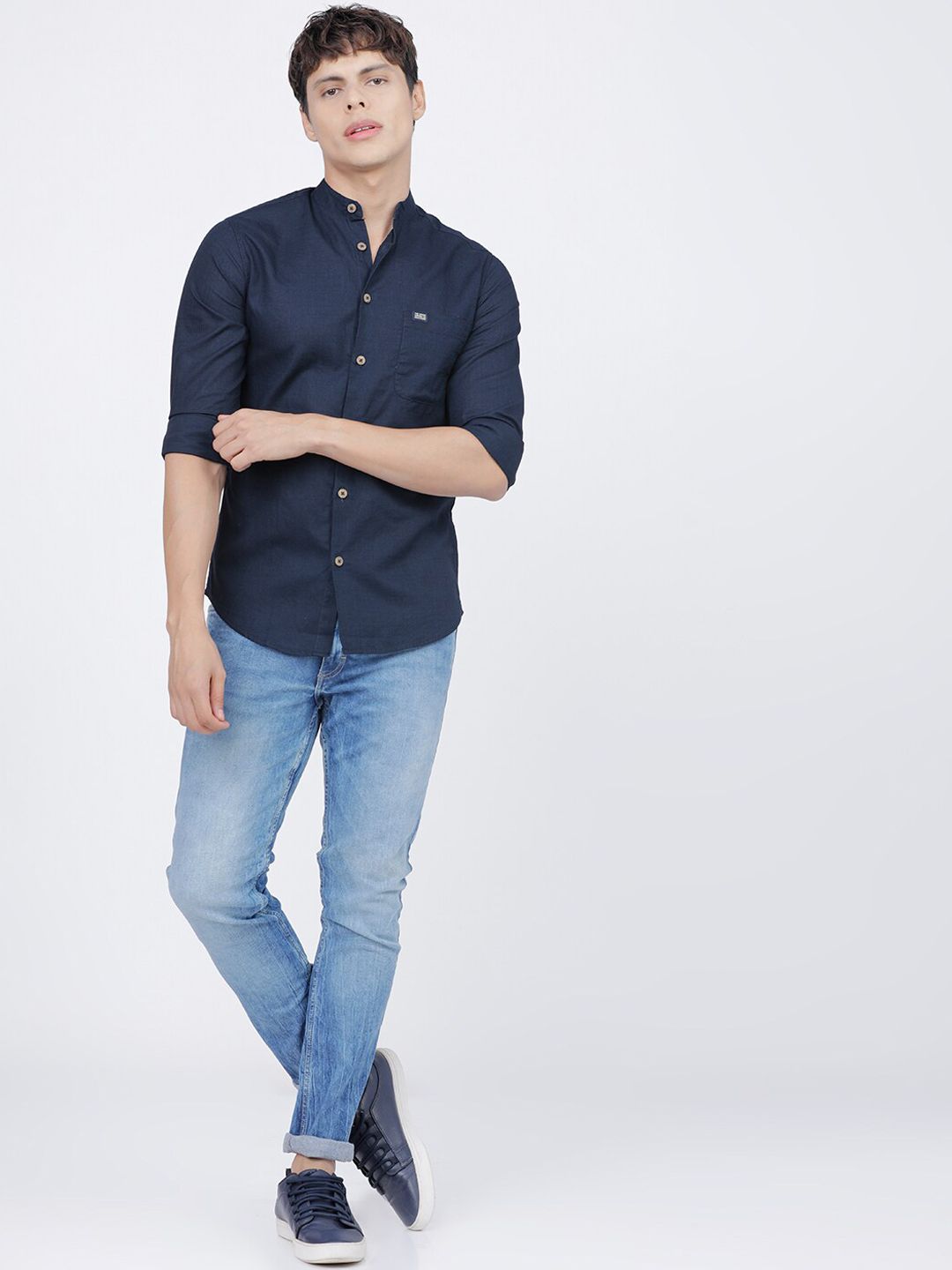 The Indian Garage Co Men Navy Blue Casual Shirt