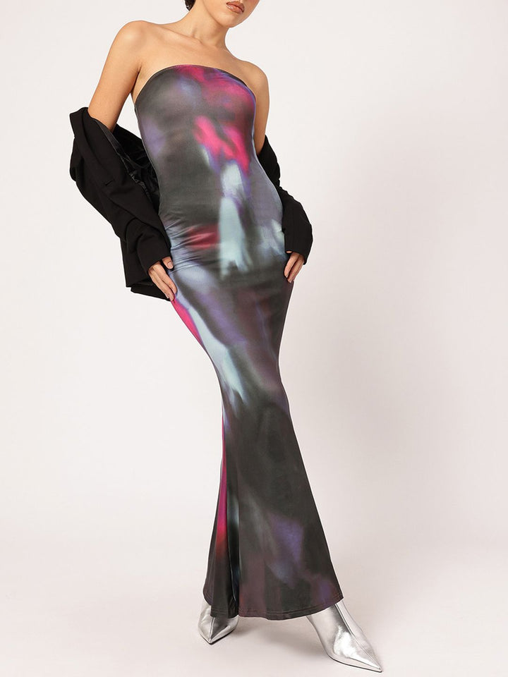 DressBerry Summertime Bliss Printed Bodycon Maxi Dress
