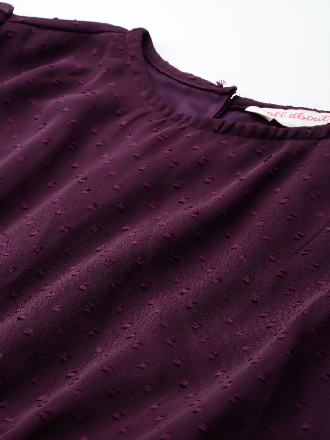 all about you Dobby Detail Smocked Fit & Flare Dress