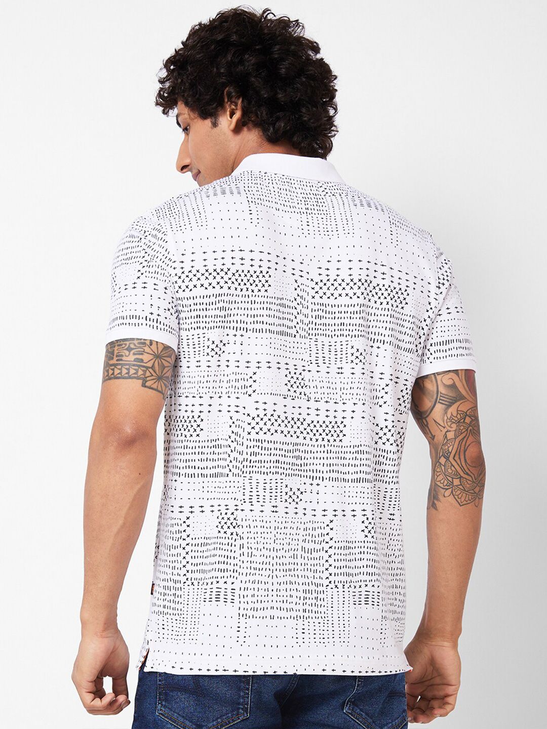 SPYKAR Printed Polo Collar Slim Fit T-shirt