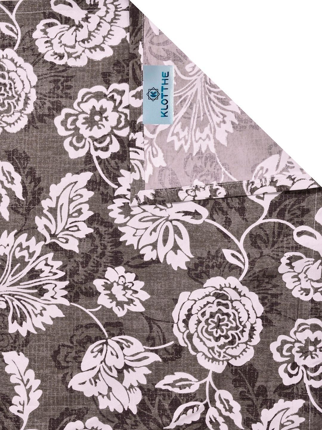 KLOTTHE Brown & White Printed 300 TC Double Bedsheet With 2 Pillow Covers- 2.5 m x 2.25 m