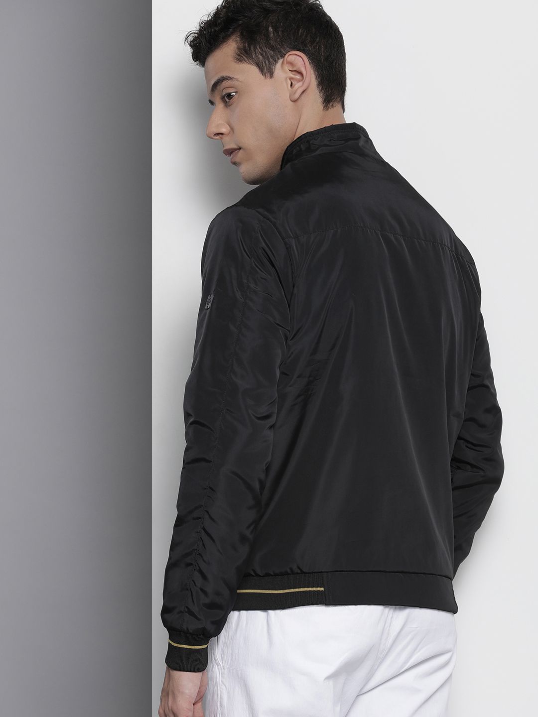 The Indian Garage Co Men Zip-Front Bomber Jacket with Insert Pockets