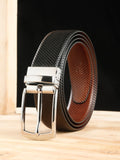 Teakwood Leathers Men Textured Leather Reversible Formal Belt
